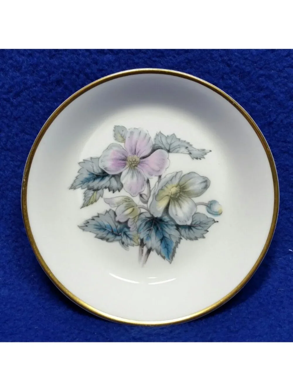 Royal Worcester Woodland Coaster Floral Butter Pat Trinket Dish Pin 1960's